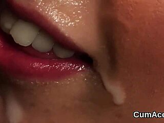 This slutty bombshell bimbo takes facial cumshot swallowing every drop in blowbang