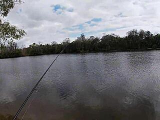bustydiamond heads out fishing then bends for outdoor public pounding by her man