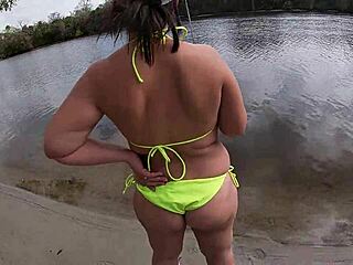 bustydiamond heads out fishing then bends for outdoor public pounding by her man