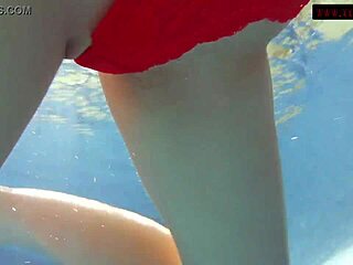 oh man mia ferrari's big tits bounce in pool her tight pussy swims underwater
