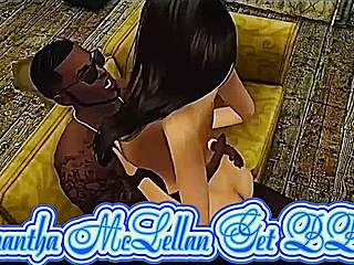 Samantha Mclellan rides black monster cock sofa pounding then bathroom fuck fest 🔥🍆