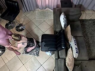 Mature Whore's Butterfly Pussy Stretched by Huge Cock in Fishnets