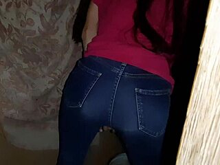 i spied a brunette stranger masturbating jeans-clad pussy to intense orgasm in ruins