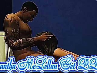 Samantha Mclellan rides black monster cock sofa pounding then bathroom fuck fest 🔥🍆