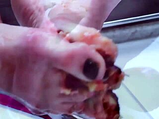 POV sexy latina goddess gags on cock SPITTING MESSY on my BOOTS LICKING toes barefoot DEEPTHROAT choke