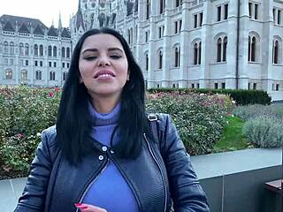 Kira queen slurps stranger's monster cock with her big clit tease