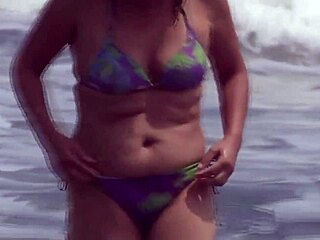 at the beach i can't hold back masturbating to stepsons huge cock anymore