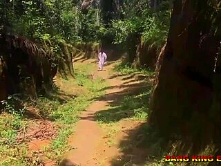 precious long spreads pussy for big black cock pounding bareback in the bush