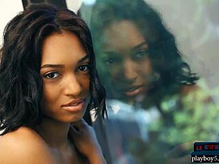watch amazing ebony teen noel monique strip her petite shaved body slow