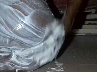 I'm this lonely African dude lotioning my big black cock and ass solo in bedroom.