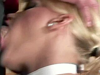 What if blonde maid's deep anal creampie by boss's fat cock in black nylons? 