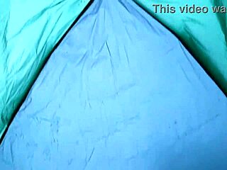 we slip into the rainy tent for hot lesbian licking