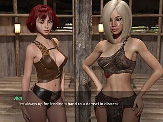 Two cute 18-year-old girls squirt and share my huge monster white cock in lust city bukkake