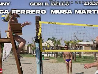 ughh... after beach volley musa martina begs four guys for anal creampie and mouthful piss... so tight!