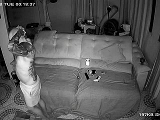 Security Cam Catches Nerdy Brazilian Teen Fucking Stepdad Hard