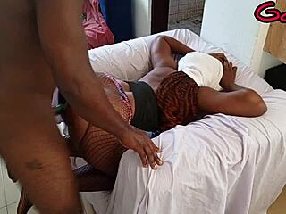 gf moans loud doggystyle while friends chill next room quickie creampie