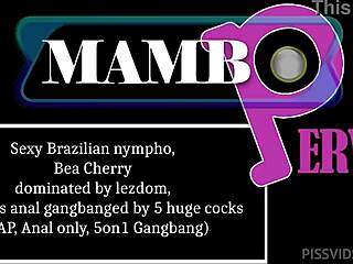 Sexy Brazilian nympho Bea Cherry gulps pee then takes DAP anal gangbang from five huge cocks