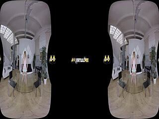 chrissy fox dives deep into virtual reality piss play blonde european style