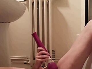 i'm your humiliated french maid slave, chaining myself for dildo masturbation bondage orgasm in stockings