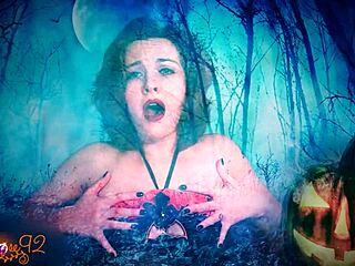 Trick or treat, hubby? Watch me joi your friend’s monster cock in costume!