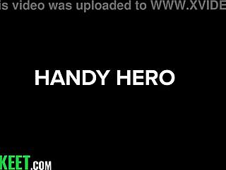 Superhero stepmom blonde milf handjobs stepson cum on tits with dirty taboo talk