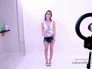 ever wonder how this shy purple-haired model gets railed at her audition