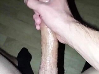 wanna see this young chick masturbate huge cock till massive cum explosion after massage