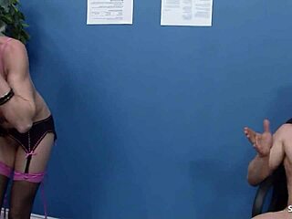 uhh my boss blonde cougar in lingerie seduces me for office quickie fuck