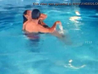 my heart races watching my sexy unmarried bride's big tits bounce at the pool