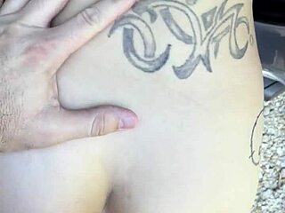 busty petite hooker with lip ring sucks cock then rides bareback in public til creampie surprise