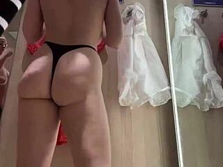 crazy teen takes fat cock anal pounding in public spot!
