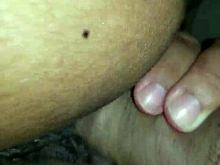 teasing her wet latina clit with my throbbing cock before sliding in pov