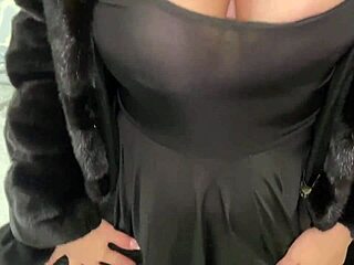 Fucking Friend's Wife in Fur Coat: Milf Big Natural Tits Cumshot Cum on Tits Homemade Amateur