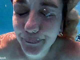 underwater pounding leads to golden shower facial cumshot