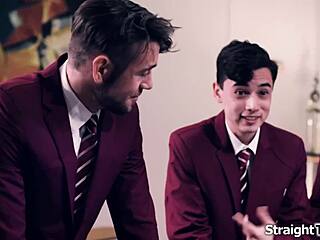 four college boys gang up to fuck their hot teacher