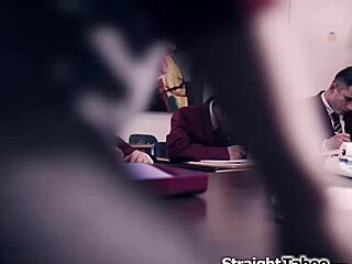 four college boys gang up to fuck their hot teacher