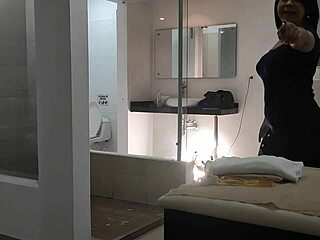 Massage turns steamy as big ass latina brunette bends for doggystyle rimming