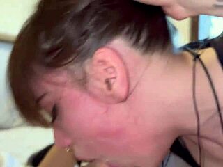 Slave Gags on Rough Deepthroat Face Fuck