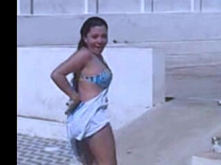 brazilian lesbian strips and clothes rip off her hot body
