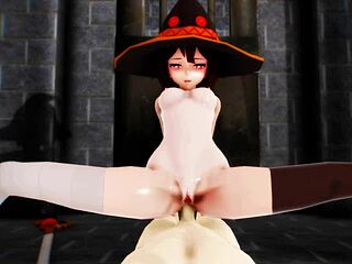 shove it deep in megumin's tight anal hole