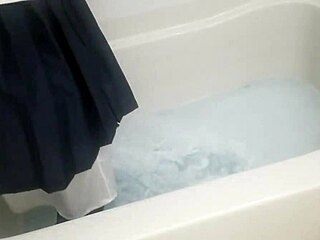 sailor suit n blak stokings lotion bath mess!!