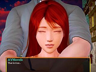 redhead teen plays naughty family game in the new house.
