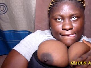 Daily water fetch turns steamy for cute ebony babe with big black cock surprise