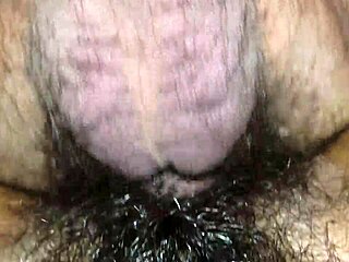 Hairy wife spreads creamy beaver wide for deep cock pounding and squirting orgasm