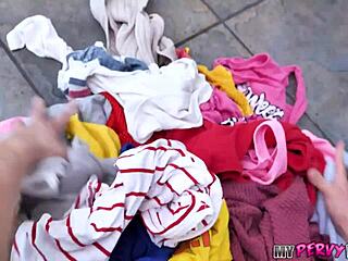 Petite Blonde Dixie Lynn Rides Huge Cock Bent Over Phone While Creampied Doggystyle