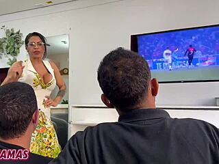 hey you two turn off that tv and fuck my milf wife's wet pussy now??