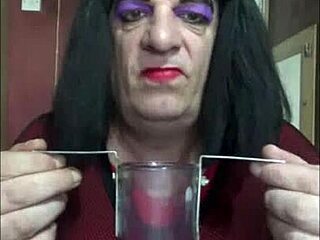shy bisexual crossdresser stuffs himself full with toys in homemade amateur session