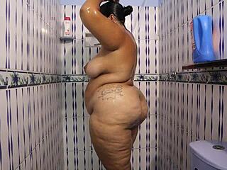 Milf In Shower Shows Off Huge Tits Big Ass and Tight Wet Pussy Toys