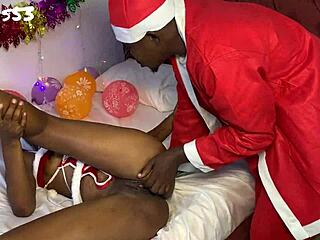 whoa this quickie christmas pounding wrecks her pussy so rough and hardcore
