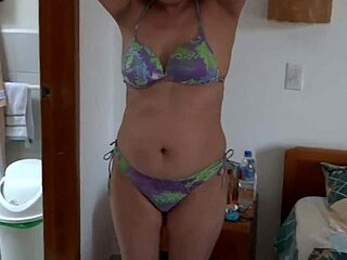 Beach excitement boils over as I lead stepson to stroke my hairy pussy for massive cumshot explosion